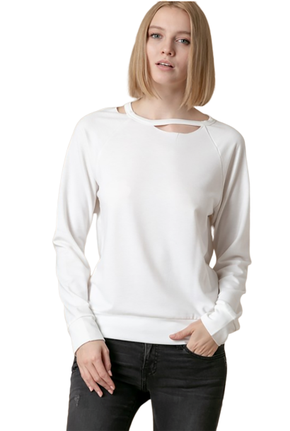 French Terry Banded Neckline Pullover - J-Lawrey Boutique
